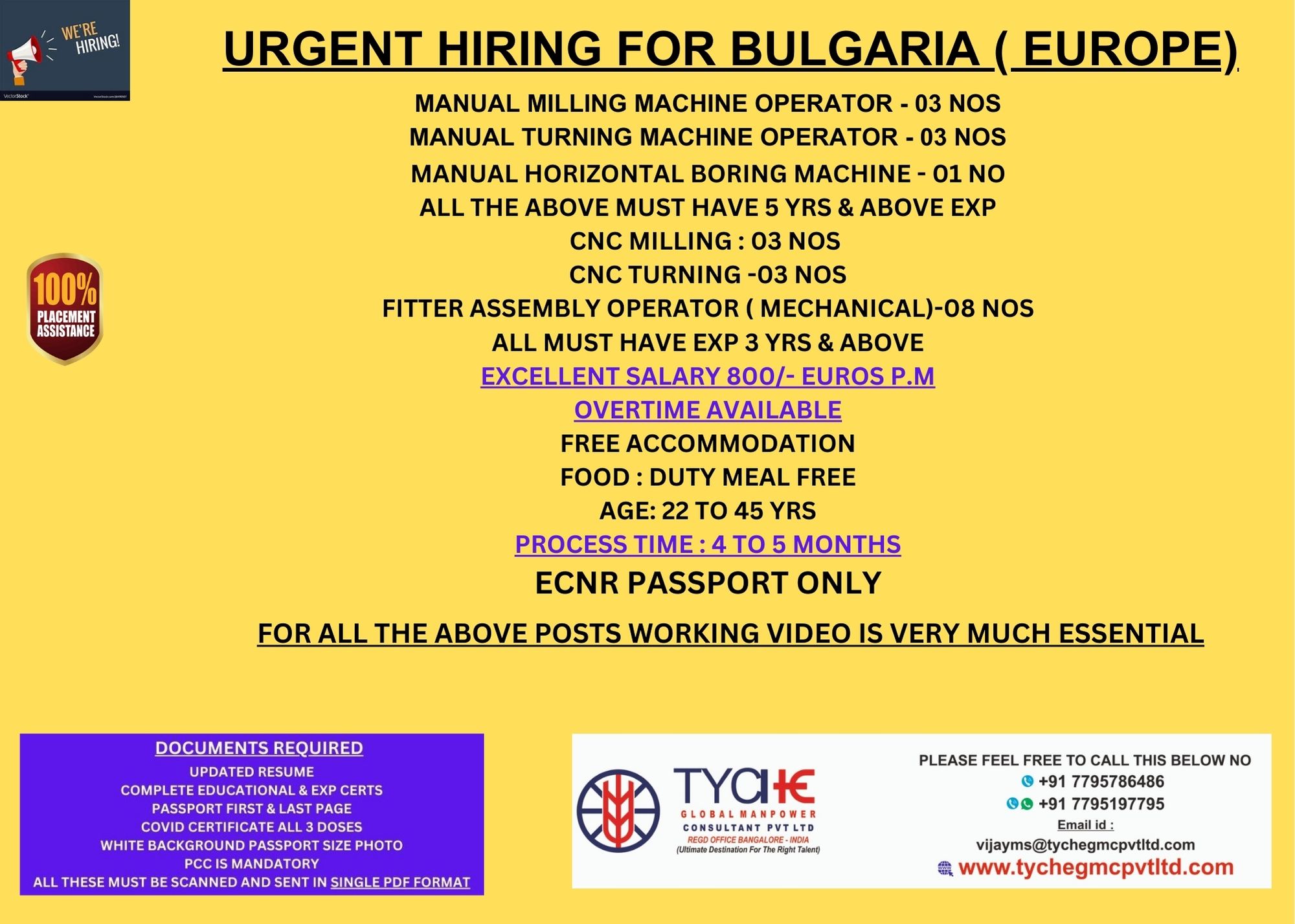 URGENT HIRING FOR BULGARIA NEW